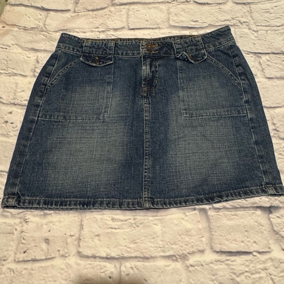 Vintage Y2K L.E.I. Denim Mini Skirt Size 9 Made in Mexico NWT Late 90s Grunge - Picture 1 of 10